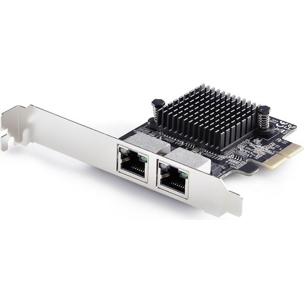Startech.Com Scheda Di Interfaccia Di Rete A 2 Porte Da 5 Gbit, Scheda Nic Pci Express, Realtek RTL8126, Scheda Lan Multi-Gigabit Windows E Linux 10M, 100M, 1G, 2,5G, 5G, Conforme Taa, Integrata, Cablata, Pci Express, Ethernet, 5000 Mbps, Nero-image