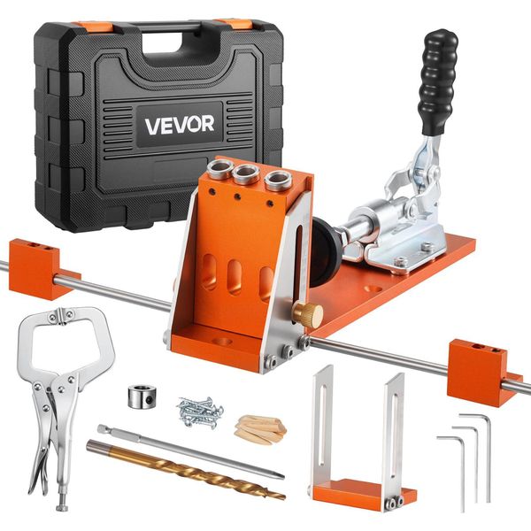Vevor Kit Di Dime Per Fori Tascabili Kit Di Dime Per Fori Tascabili 12,7-38,1 Mm, Sistema Di Dime Per Fori Tascabili Con Valigetta Portautensili Morsetto A C Trapano A Gradino Chiave Esagonale Anello Di Arresto Trapano Punta Quadra-image