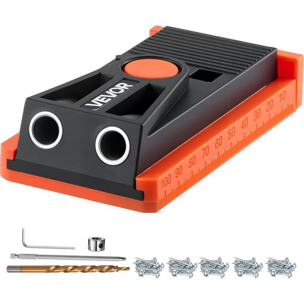 Vevor Kit Dima Per Fori Tascabili Kit Dima Per Fori Tascabili 12,7-38,1 Mm Regolabile, Sistema Di Dima Per Fori Tascabili Con Trapano A Gradini Chiave Esagonale Anello Di Arresto Del Trapano Viti Per Punte Quadrate-image
