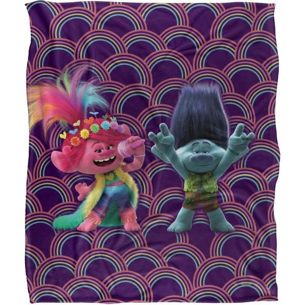 Trolls - Coperta "Cheer Up"", Setosa, Morbida Al Tatto TV28676 (Taglia Unica) (Multicolore)"-image