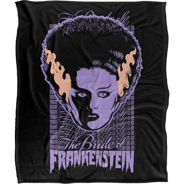 Universal Monsters - Coperta, Setosa, Morbida Al Tatto TV28683 (Taglia Unica) (Nero/Viola)-image