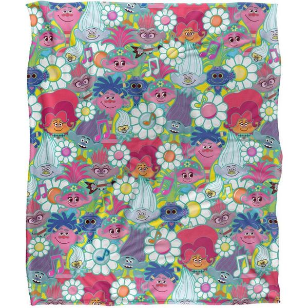 Trolls - Coperta Floreale, Setosa, Morbida Al Tatto TV28674 (Taglia Unica) (Multicolore)-image