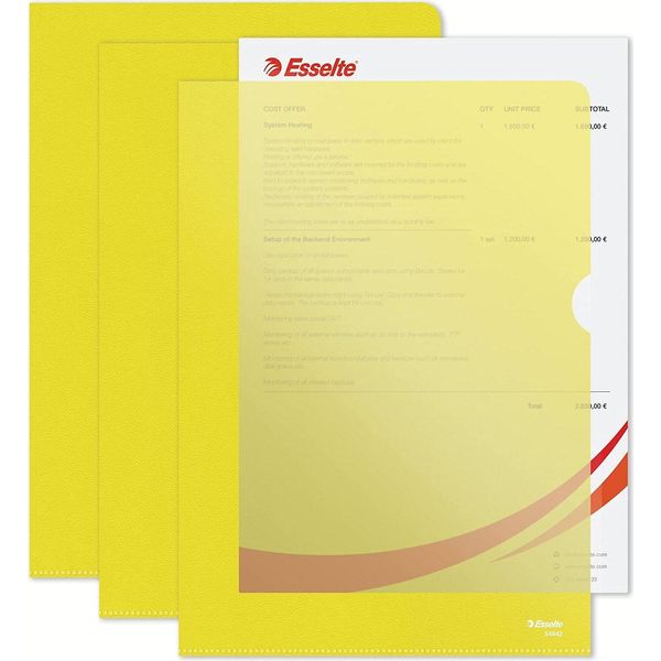 Tasche Portadocumenti Standard Esselte, Din A4, Pp, Giallo, 0,12 Mm-image