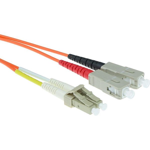 Act 1,5 Metri Lszh Cavo Patch In Fibra Multimodale 62,5/125 OM1 Duplex Con Connettori Lc E Sc. Lc-Sc 62,5/125 Om1 Dup 1.-image