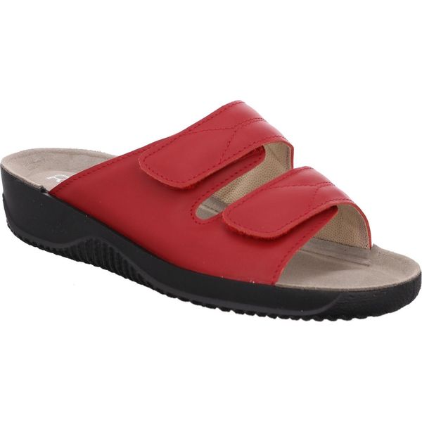 Rohde Muli Da Donna In Pelle Larghezza F 1/2 Comodo Tacco A Zeppa Soltau-40 1940, Dimensioni:42 Eu, Colore:Rosso-image