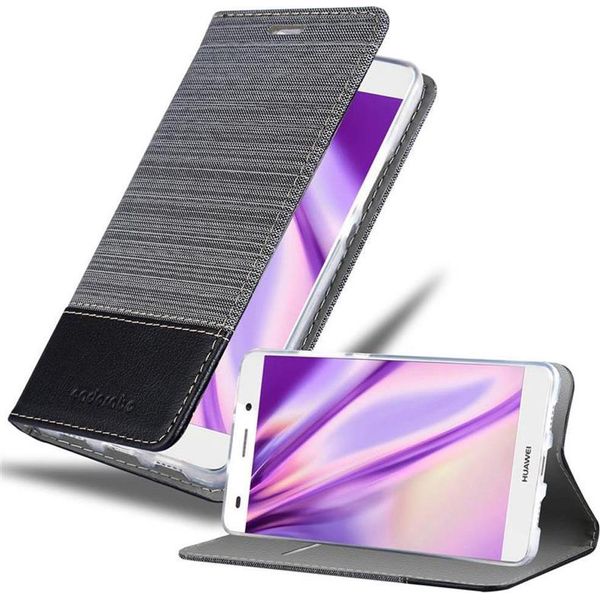 Cadorabo Custodia Per Huawei P8 Lite 2015 Custodia Protettiva In Grigio Custodia Per Cellulare Custodia A Libro Cover-image