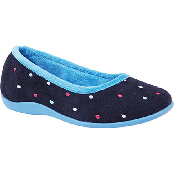 Pantofole Da Donna Isla A Pois DF1308 (6 UK/39.5 Eu) (Blu/Turchese)-image