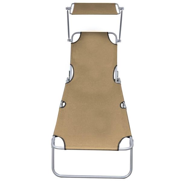 Syfax™ Lettino Prendisole Pieghevole Baldacchino Alluminio Grigiastro-image