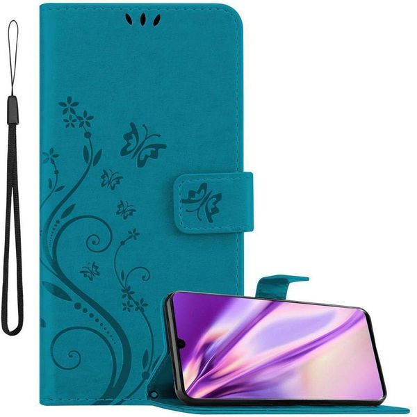 Cadorabo Cover Per Huawei P30 Pro Cover Protettiva In Blu Cover Protettiva Cover Per Telefono Cellulare Cover Fiori Custodia Fiore-image