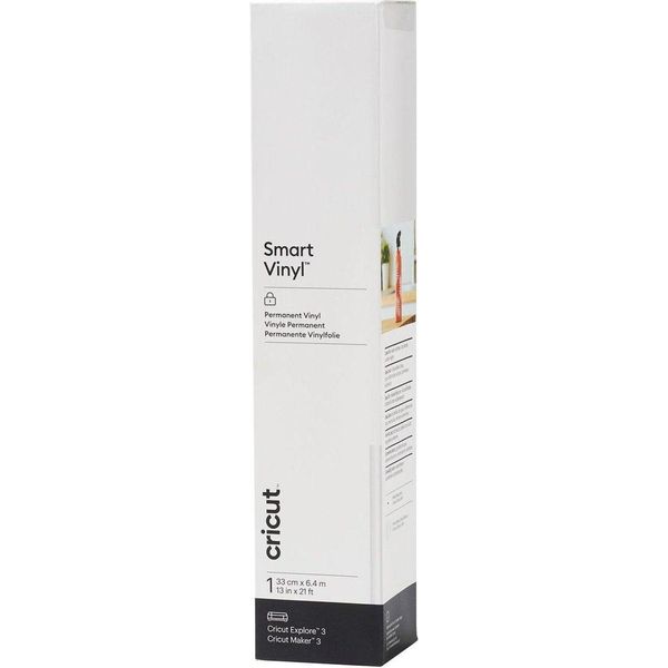Cricut Smart Vinyl Permanent - Rotolo Di Vinile Resistente Al Calore - Bianco - Monocromatico - 330 Mm - 640 Mm-image