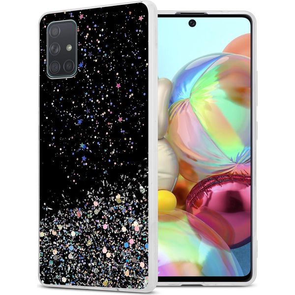 Cadorabo Cover Per Samsung Galaxy A71 5G Cover Protettiva In Nero Custodia Per Telefono Cellulare Tpu Custodia Glitter Cover Glitter-image