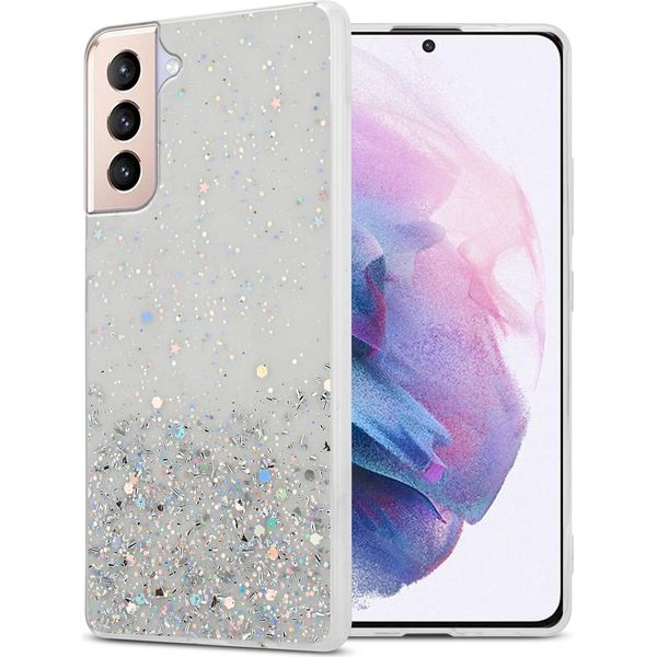 Custodia Cadorabo Per Samsung Galaxy S21 Plus Custodia Protettiva In Tpu Trasparente Custodia Per Telefono Cellulare Custodia Cover Glitter Glitter-image