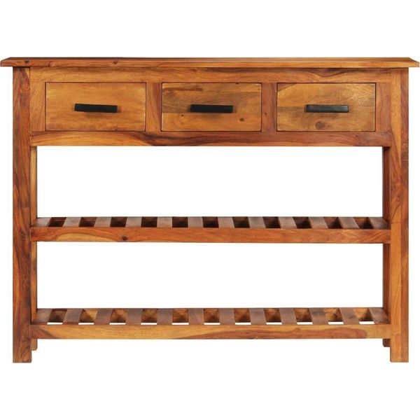 Syfax™ Credenza Con 3 Cassetti 110X30X80 Cm Legno Massello Di Acacia-image