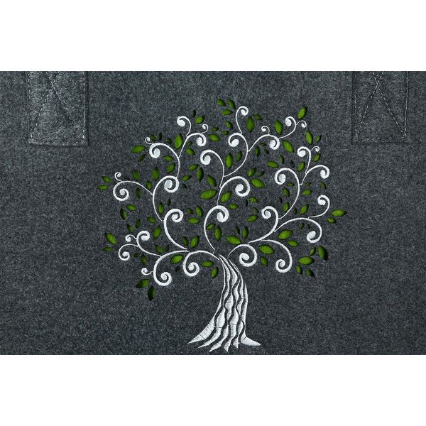 Gilde Tasche, Rechteckig, "Baum"", Filz, Hellgrau, Dunkelgrau, Ve 2, 2 StüCk Wie Abgebildet, L. 25 Cm, B. 40 Cm, H. 26 Cm 44093"-image