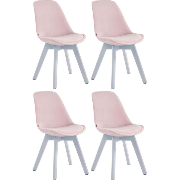 Clp Set Di 4 Sedie Per Visitatori In Velluto Borneo Con Imbottitura, Noce Grigio-image