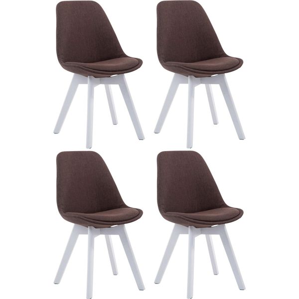 Clp Set Di 4 Sedie Per Visitatori Borneo V2 Con Rivestimento In Tessuto, Noce Grigio-image