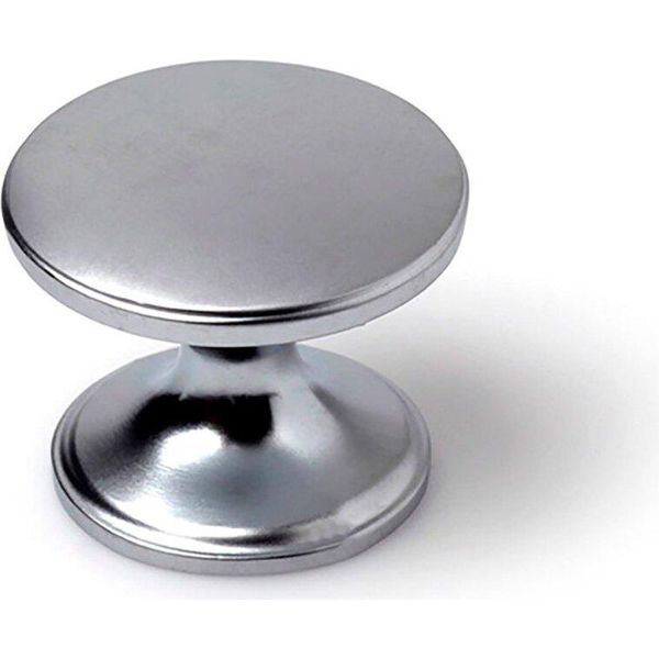 Blister Con 4 Pomelli Tondi Per Mobili In Zama Cromata Opaca Mod.756 ø33Mm Rei-image