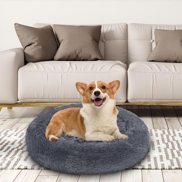 Yakimz Cane Letto Posto Letto Gatto Gatto Peluche Cane Cuscino Coccolone Letto Grigio Scuro 60Cm-image