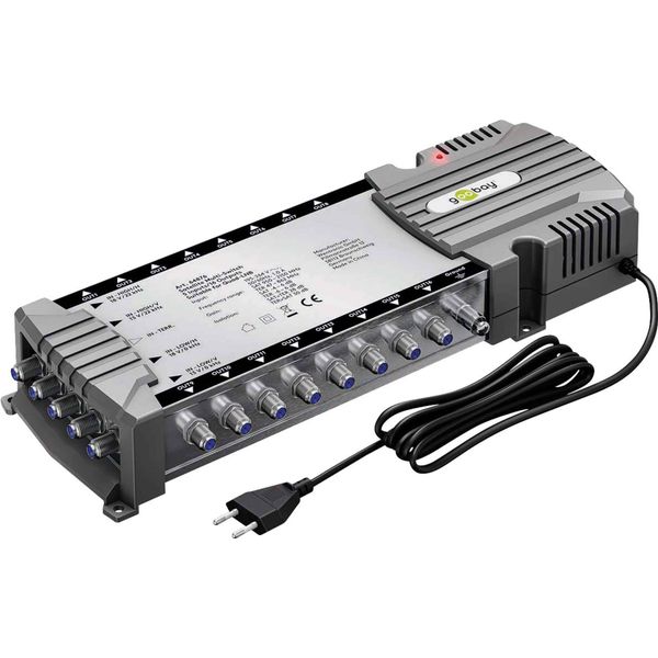 Goobay 64876 Multi-Switch Satellitare 5 Ingressi/16 Uscite, Grigio Argento - Distributore Per Max. 16 Abbonati Da Un Satellite-image