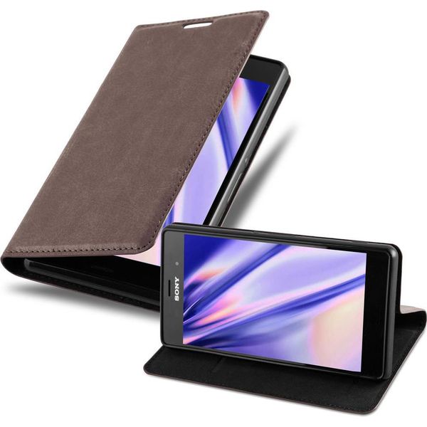 Cadorabo Custodia Per Sony Xperia Z3 Custodia Protettiva In Marrone Custodia Per Telefono Cellulare Cover Chiusura Magnetica-image