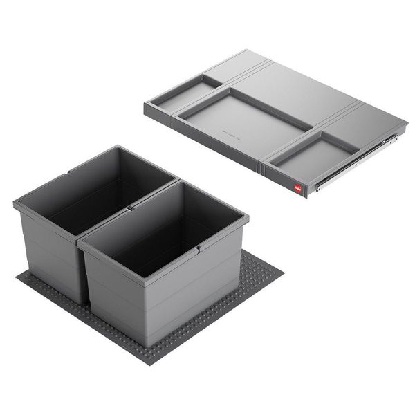 Cestino Hailo 3301611 Allegro 270 Inserto 2X 14 Litri Grigio Scuro-image