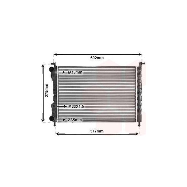 Van Wezel 17002224 Radiatore Radiatore Acqua Radiatore Motore Per Fiat Strada Pickup (178) Palio Weekend (178DX) Palio (178BX)-image