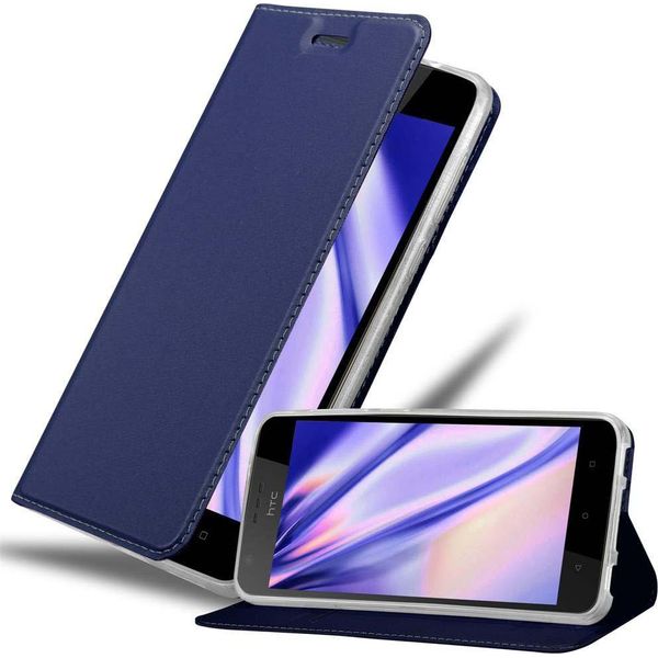 Cadorabo Custodia Per Cellulare Per Htc Desire 10 Lifestyle / Desire 825 Custodia Protettiva In Blu Cover Etui Book Case Booklet-image