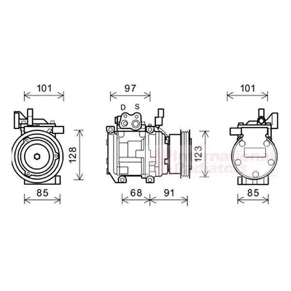 Van Wezel 8300K208 - Compressore Aria Condizionata Oe 97701 2E400 Per Tucson (Jm), Sportage (Je, Km)-image