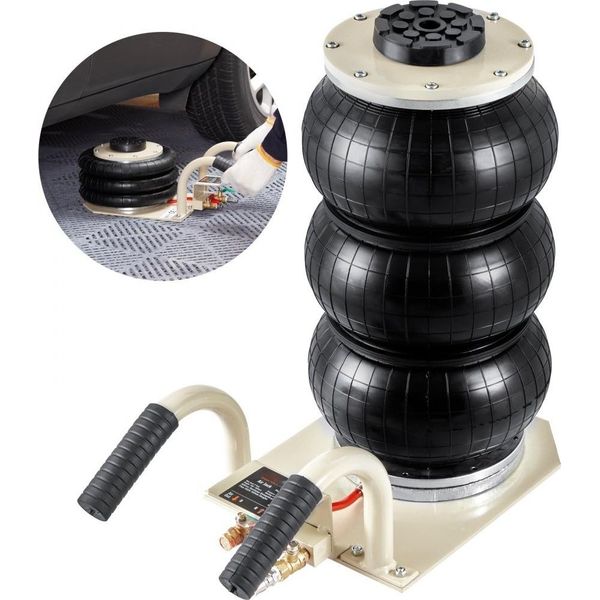 Martinetto Pneumatico Portatile - 6 Tonnellate, Martinetto Pneumatico A Tre Sacchi - Altezza Di Sollevamento 140-450 Mm, Martinetto Pneumatico A Sacchi - Sollevamento Di 5 Minuti, Martinetto Con Impugnatura Corta-image