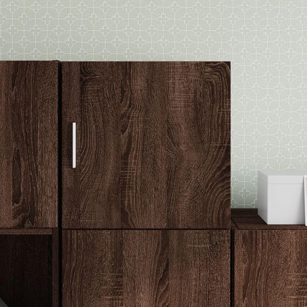 Vidaxl Armadio A Muro Marrone Effetto Rovere 40X42,5X40 Cm Materiale A Base Di Legno-image