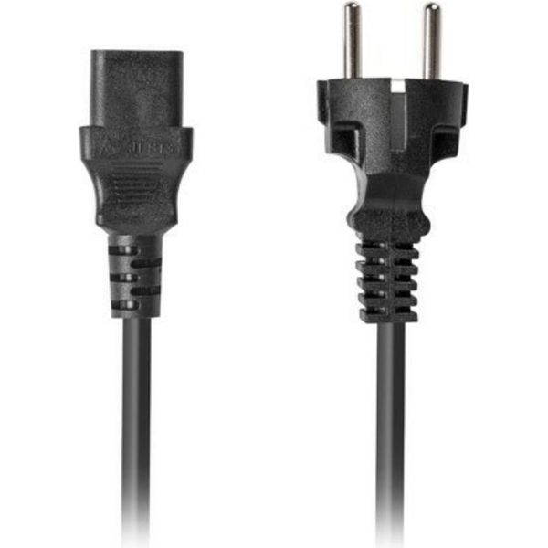 Cavo Di Alimentazione Lanberg Cee 7/7 -> Iec 320 C13 1,8 M Vde Nero Diritto-image