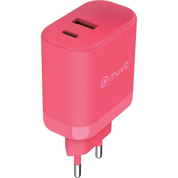 Muvit For Change 36W + Pd 45W Caricatore Da Parete Usb-A E Usb-C Rosa Rosa Taglia Unica-image