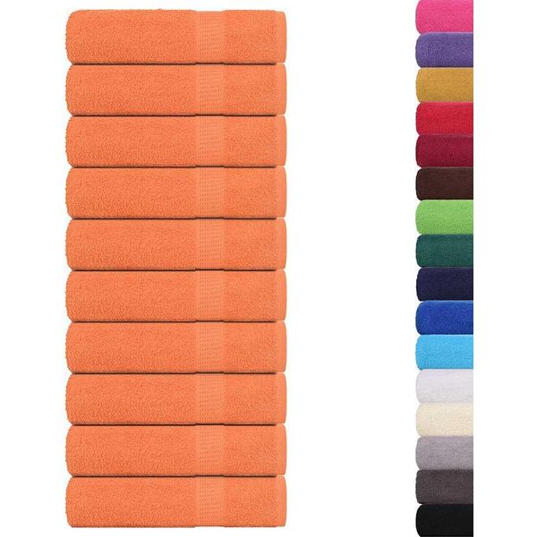 Vidaxl Asciugamani Da Doccia 10 Pz. Arancione 70X140 Cm 360 G/M² 100% Cotone-image