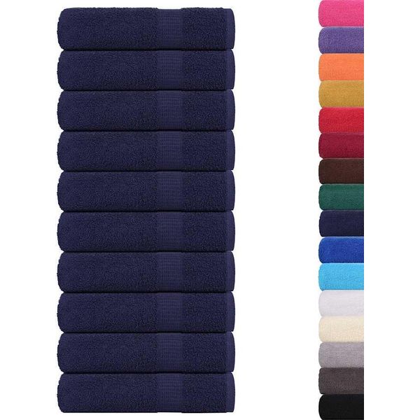 Vidaxl Asciugamani 10 Pz. Blu Navy 50X100 Cm 360 G/M² 100% Cotone-image
