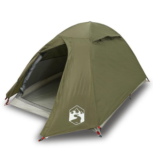 Vidaxl Tenda Da Campeggio A Cupola 2 Persone Verde Oliva Impermeabile-image