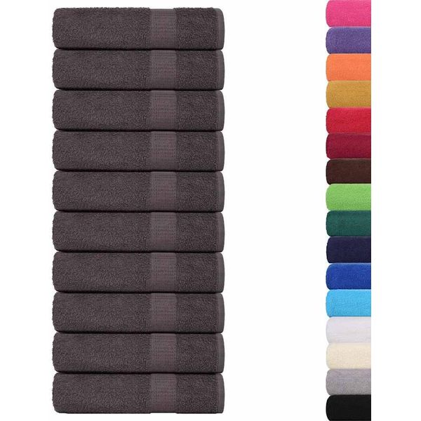 Vidaxl Asciugamani 10 Pz. Antracite 50X100 Cm 360 G/M² 100% Cotone-image