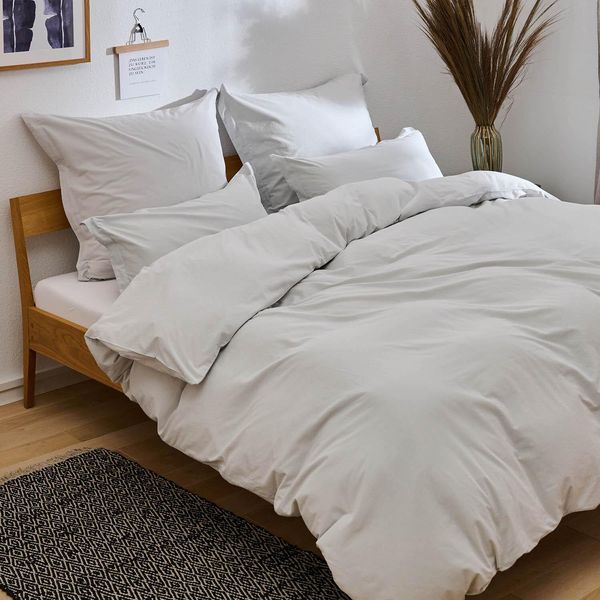Set Di Biancheria Da Letto Blumtal 135X200 Grigio - 100% Cotone - 2 Copripiumini + 2 Federe 80X80Cm-image
