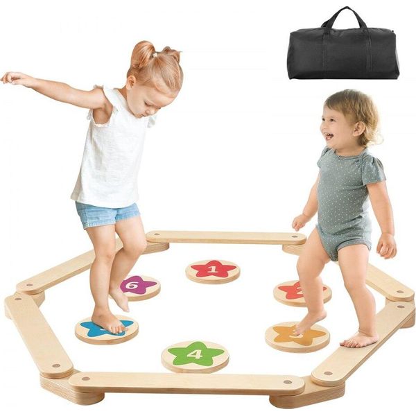 Trave D'equilibrio Per Bambini - Gioco Della Trave D'equilibrio - Set Di Tavole D'equilibrio - 6 Pezzi - Per Migliorare Le Capacità Motorie - Ideale Per Bambini E Genitori-image
