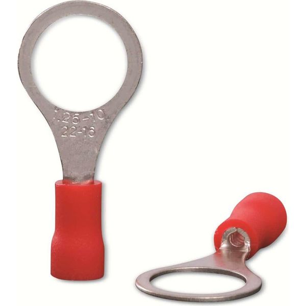 Quadrios 22C445 Capocorda Ad Anello Sezione (Max.)=1,5 Mm² Foro-Ø=10,5 Mm Parzialmente Isolato Rosso 1 Set (22C445)-image