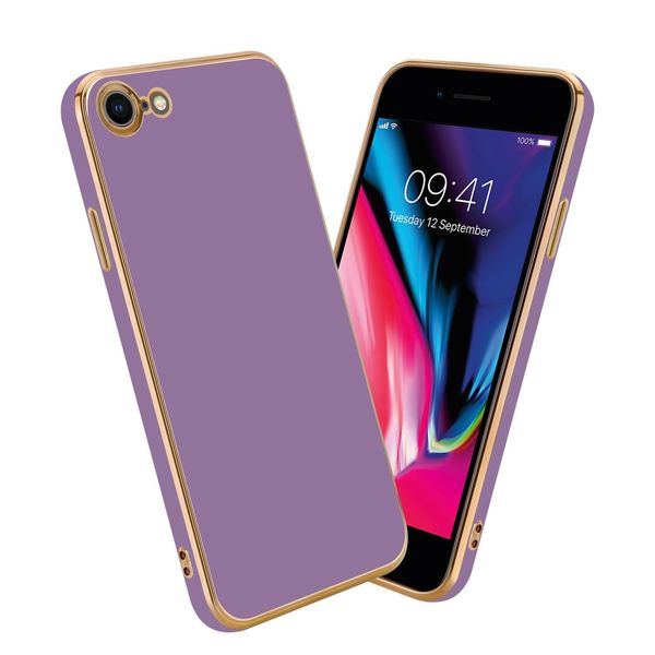Cadorabo Custodia Protettiva Per Apple Iphone 7 / 7S / 8 / Se 2020 Copertura In Viola Telefono Cellulare Caso Tpu Silicone Fotocamera Protezione Caso-image