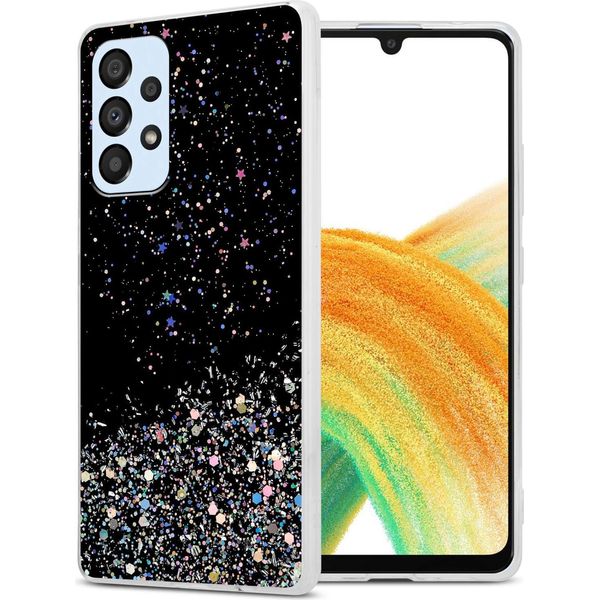 Cadorabo Cover Per Samsung Galaxy A33 5G Cover Protettiva In Nero Custodia Per Telefono Cellulare Tpu Custodia Glitter Cover Glitter-image