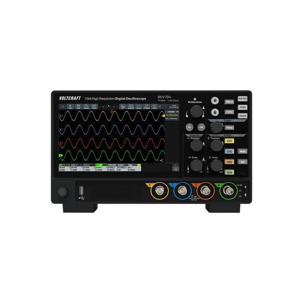 Oscilloscopio Digitale Voltcraft DOV704 70 Mhz A 4 Canali 1,25 Gsa/S 50 Mpts 12 Bit Di Memoria Digitale (VC-16753910)-image