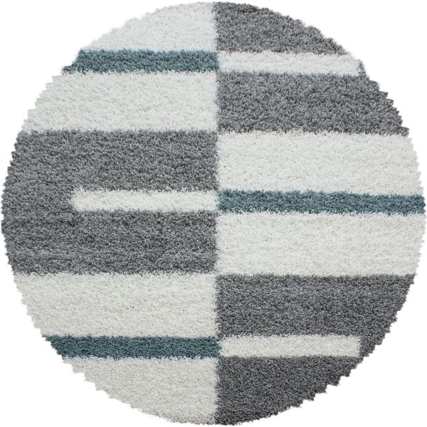 Carpetsale24 Tappeto Shaggy A Pelo Alto Design A Quadri Morbido Soffice E Accogliente Per Soggiorno Moderno, Dimensioni: 160 Cm Rotondo-image