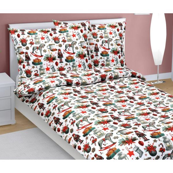 Biancheria Da Letto In Cotone - Natale - Rosso - 140X200, 70X90-image