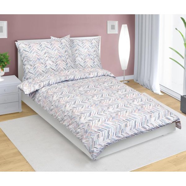 Biancheria Da Letto In Cotone - Grigio, Bianco, Blu, Salmone - 140X200, 70X90-image