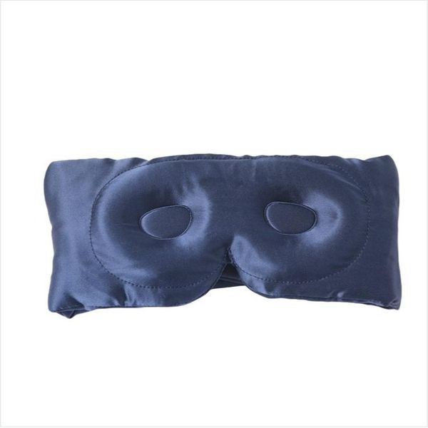 Inf Mascherina Per Occhi In Seta A Doppia Faccia Per Dormire E Viaggiare Blu Navy-image