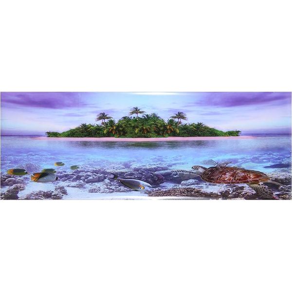 Albero Di Cocco Adesivo Effetto 3D - Poster Da Spiaggia Per Acquario - Decorazione Acquario (M)-image