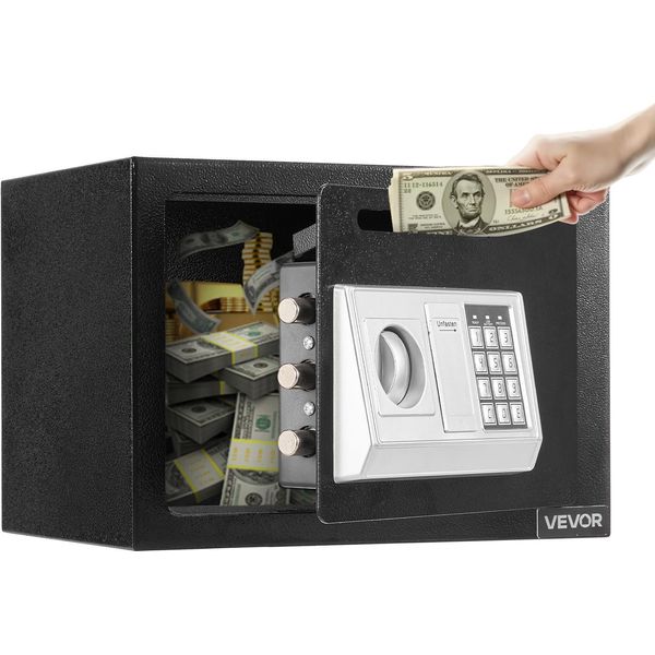 Vevor Cassaforte A Scomparsa Cassaforte A Scomparsa Da 0,6 Piedi Cubi Con Pratica Fessura Per L'inserimento Nella Parte Anteriore, Cassaforte A Scomparsa Con Tastiera E Manopola E 2 Tasti Per Contanti Ricevute Bancarie Fattura-image