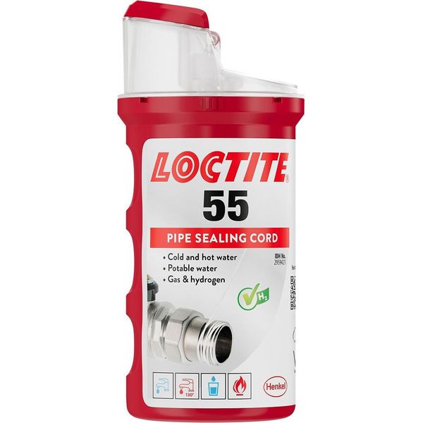Loctite 55, Sigillante Per Filettature A Tenuta Rapida, Sigillante Per Filettature Di Tubi E Raccordi, Per Filettature In Metallo E Plastica, 1X160M-image