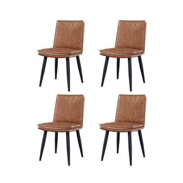 Aiorber 4 Sedie Da Pranzo In Pu, Cuscini A Doppio Strato, Moderne E Confortevoli, Gambe In Metallo, Marrone-image